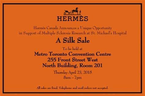 does hermes have sample sales toronto